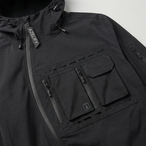 Chaqueta Cortavientos Impermeable Ligera para Exteriores con Bolsillos Utilitarios en el Pecho y Capucha - Product Image 4