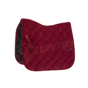 Almohadillas de sillín GP de terciopelo marrón para montar a caballo con tamaño y color personalizables con forro de tela en zigzag Venta en línea - Product Image 2