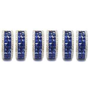 Bijoux OEM Fiables Haute Qualité Or Blanc Massif 18 carats Véritable Diamant Pierre Précieuse Saphir Boucles d'Oreilles Créoles pour Femme - Product Image 4