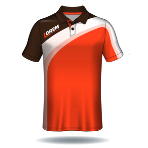 เสื้อโปโลกอล์ฟโพลีเอสเตอร์เข้ารูปแบบแห้งเร็วสำหรับผู้ชายพิมพ์โลโก้แบบระเหิดระบายอากาศได้ดี - Product Image 1