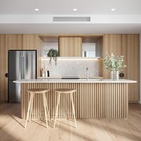 Îlot de cuisine modulaire moderne de haute qualité personnalisé armoires en bois massif carcasse en MDF fabriqué pour la salle à manger