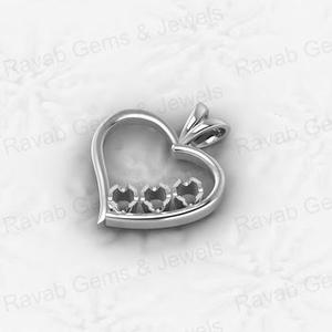 Haute qualité 925 en argent Sterling massif coeur Semi montage blanc pendentif à breloque réglage bijoux à bricoler soi-même résultats composants - Product Image 4
