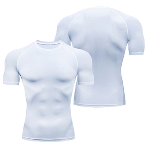 Camisetas Deportivas Personalizadas para Hombre, con Cierre, de Poliéster y Elastano, para Entrenamiento, Running, Gimnasio, Fitness, de Secado Rápido, Manga Corta - Product Image 2