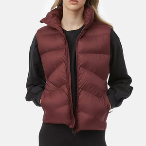 Chaleco acolchado para mujer con bolsillos, chaqueta sin mangas acolchada de invierno, ropa informal para exteriores - Product Image 1