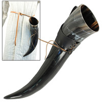 Unique Buffalo Viking Horn Tasse traditionnelle en corne de buffle Viking pour les amateurs de jeux de rôle fantastiques et de jeux avec support en cuir