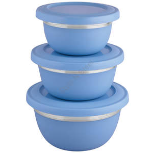 Bol en acier inoxydable premium Aldi avec un couvercle en plastique en bleu ciel - Product Image 2