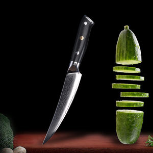 Vente directe d'usine de haute qualité 6.5 pouces en acier damas couteau texturé noir G10 poignée personnalisée à la main OEM couteaux de cuisine - Product Image 1