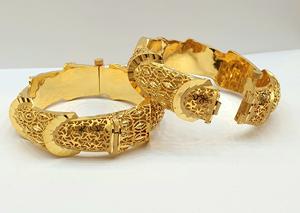 Wholesale 24K <b>Gold</b> <b>Plated</b> Stainless Brass <b>Bangles</b> High Quality Stylish Fashion Jewelry Bracelets - Product Image 3