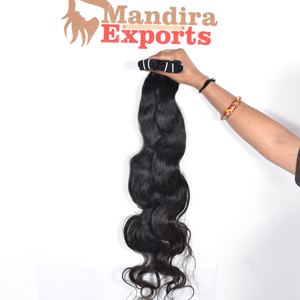 100% non transformé brut pas cher naturel bodywave vendeur vierge faisceaux couleur noire machine double trame brésilien cheveux humains - Product Image 2