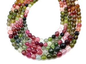 Cuentas de piedras preciosas de turmalina multicolor natural de 5mm aprox. Forma facetada de 10 pulgadas para hacer joyas, cuentas de piedra sueltas - Product Image 5