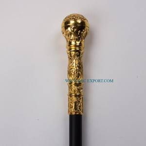Bastón de latón de lujo hecho a mano más vendido dorado pulido con punta de hierro para senderismo recién llegado decoración del hogar bastones de paseo - Product Image 2