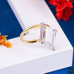 Anillo de cometa cultivado en laboratorio con rombos de 3,00 quilates de oro de 18 quilates, regalos de boda de aniversario para mujer, joyería, exportaciones de diamantes - Product Image 4