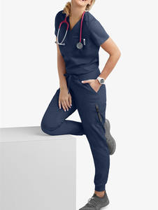 Estilo Scrubs Uniformes Venta caliente Simple para mujeres Uniformes de hospital Enfermera Scrubs Uniformes Conjuntos impermeables - Product Image 3