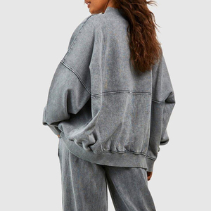 Top Deportivo de Felpa Francesa de Algodón Grueso con Logotipo Personalizado, Lavado Ácido para Mujer, Última Tendencia en Ropa Deportiva con Lavado Ácido para Mujer - Product Image 5