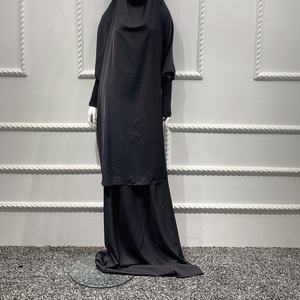 Ramadan Eid Jilbab ensemble 2 pièces de prière vêtement Abaya Robe femme longue Khimar Hijab Robe Kaftan Niqab Islam dubaï vêtements - Product Image 3