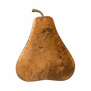 Plateau vintage en cuivre martelé de grande taille, forme de poire, design unique de fruits, plateau décoratif en métal, décoration d'intérieur, centre de table, prix bas - Product Image 1