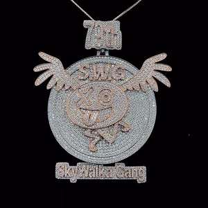 VVS Moissanite Ice Out Round Cut Diamond White Gold Hip Hop Jewelry Colgante para hombres 925 Sterling Silver - Product Image 2