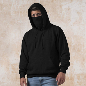 Sudadera con capucha minimalista de cuello alto para hombre, ropa de calle lisa de gran tamaño, ropa cálida de invierno, sudaderas con capucha para hombre simples y geniales - Product Image 3