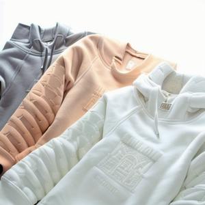 Fabricant de l'industrie Applique en détresse Patch Broderie Logo personnalisé Survêtements Éponge française Pantalon de survêtement évasé et ensemble de sweat à capuche - Product Image 3