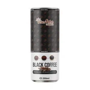 250ml Premium Black Coffee Drink with High Quality Coffee Bean in Can Caffein Coffee Drinks from INTERFRESH Manufacture OEM