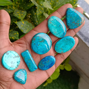 Lot de cabochons en shattuckite azurite en gros, pierres précieuses minérales naturelles, pierres précieuses polies, pierres précieuses en vrac, combinaison de shattuckite azurite - Product Image 4