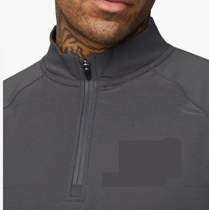 Sweat-shirts à manches longues pour hommes personnalisés avec col montant et patch zippé, teint gris pour les sports d'hiver 2026 - Product Image 4