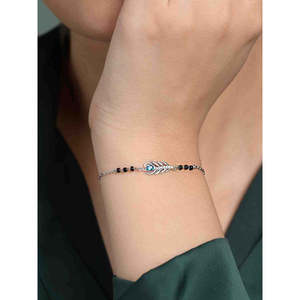 Compre Pulseras Mangalsutra de Plata Pura con Zirconia, Regalo para Esposa - Product Image 4