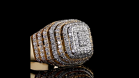 Anillo de cóctel con diamante cultivado en laboratorio |   Anillo de Lujo de Oro Sólido de 18K para Mujer |   Joyería Fina de Diseño con Corte Brillante Redondo