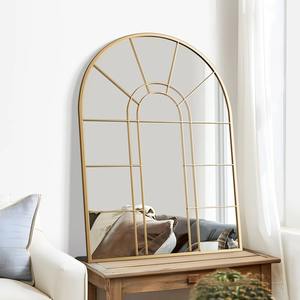 Industrial Farmhouse Square Mirror <b>Gold</b> Window Grid Design Wedding Decorative <b>Wall</b> Hanging for Fireplace Mantle - Product Image 1