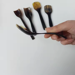 Cubiertos cuadrados de buena calidad, cubiertos de cuerno, juego de cucharas, mesa, postre, recién llegado, respetuoso con el medio ambiente, elegante, artesanías de media luna - Product Image 1