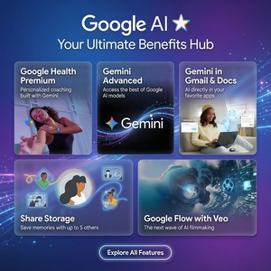 Abonnement officiel Google Gemini AI 3.5 <span class=keywords><strong>Flash</strong></span> de 12 mois, 5 To de stockage Google <span class=keywords><strong>One</strong></span>, utilisation mondiale, Linux, Mac, stockage personnel, e-mail - Product Image 5