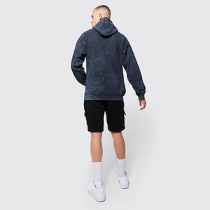 2024 hommes lourds poids lavage à l'acide sweats à capuche grande taille couleur unie vierge en gros OEM entretenu pour les vêtements d'hiver - Product Image 4