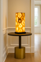 Lampe LED en résine faite à la main en forme de fleur, veilleuse, statue de plongée, thème sous-marin, cadeau fête des Mères, sac de pierres d'agate