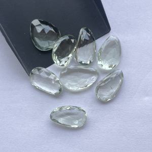 10mm 12MM 16mm amatista verde Natural tamaño libre facetado Rosa corte Polki rebanadas DIY joyería hacer colgantes anillos sueltos - Product Image 3