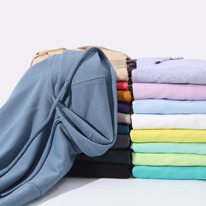 Sweat-shirt à capuche en molleton de coton 100% écologique, coupe régulière, épaules tombantes, logo personnalisé, respirant, uni - Product Image 4