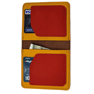 Cartera de cuero minimalista hecha a mano para hombre, tarjetero Crazy Horse, carteras desgastadas para regalo, Tarjetero con espejo - Product Image 6