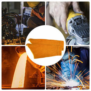 Protección de brazo Ropa DE TRABAJO Mangas de soldadura de cuero de seguridad Precio al por mayor Servicio OEM Mangas de soldadura de cuero de calidad premium - Product Image 5