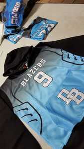 La última camiseta teñida por inmersión larga personalizada para hombre, de algodón con logotipo Spandex Jersey, cuello redondo, bordado, fotos reales - Product Image 3