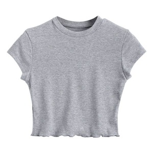 New Deal Diseño personalizado Media manga Cualquier tamaño Cómodo Crop Top Camisetas Melange Tela Algodón para mujeres Hecho en Bangladesh - Product Image 3