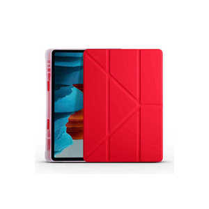 Étui pliable Netzy Red pour Galaxy Tab S7 Plus T970 SAFA, compatible avec le compartiment pour stylet et le support, en TPU, acrylique et PU - Product Image 1