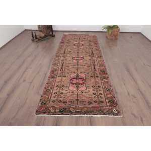 พรมตุรกี 3.4x10.3 ฟุต (105x313 ซม.) สีน้ำตาลลายพรางแบบวินเทจ - Product Image 1