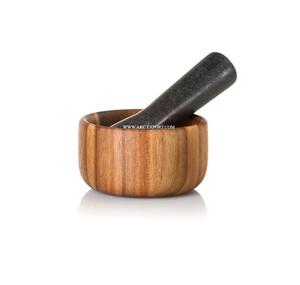 Ensemble mortier et pilon en bois de sheesham Okhli pour écraser le gingembre, l'ail et les épices, pilon en bois Khalbatta pour la cuisine par un exportateur indien - Product Image 1