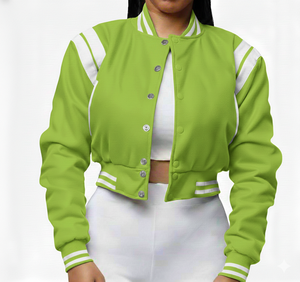 High Quality Women Crop Jacket OEM Best Selling Premium Cropped Style Jacket Soft <b>Fabric</b> Modern Look - Product Image 3