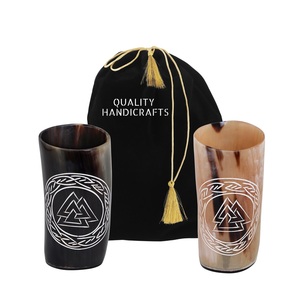 Cuerno Vikingo Artesanal de Cuerno Natural de Alta Calidad, 200-250ml, 6 Pulgadas, Estilo Vintage, Regalo Empresarial, Apto para Lavavajillas, para Bebidas Frías - Product Image 1