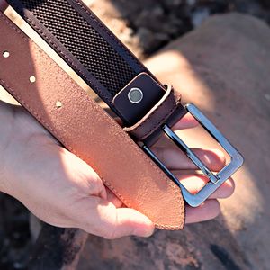 Seker Ofisi turco hecho a mano de alta calidad Tan vaca ocultar cuero genuino hombres cinturón Casual lujo moda personalizado longitud ajustable - Product Image 3