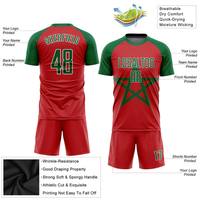 Conjuntos de camisetas de fútbol de Color rojo y verde, sublimación, tela de poliéster de alta calidad, kit de uniformes de fútbol de tendencia superior