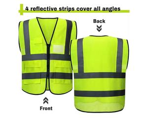 Chaleco de Seguridad de Poliéster de Alta Visibilidad Ultra Duradero, Ropa de Trabajo Suave para Construcción, Personalizable con Logotipo, Ropa Reflectante - Product Image 5