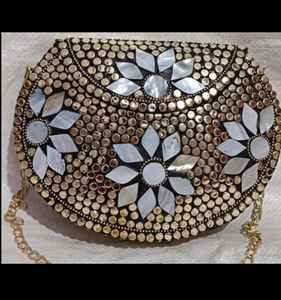 กระเป๋าคลัทช์ของขวัญเจ้าสาวแนววินเทจสำหรับฤดูใบไม้ร่วงกระเป๋าเงินแบบแฮนด์เมดสุดหรูพร้อมโซ่โลหะโมเสค - Product Image 2