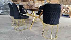 Ensemble de chaises de salle à manger modernes ergonomiques en métal et bois avec des caractéristiques réglables, légères et avec dossier pour hôtel, maison, salle à manger, salons - Product Image 5