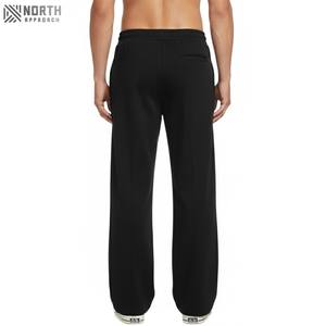 Pantalones gruesos de hip hop, pantalones personalizados, pantalones de chándal de pierna ancha en blanco, pantalones de chándal rectos de doble cintura de algodón, pantalones de chándal Acampanados para hombres - Product Image 1